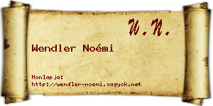 Wendler Noémi névjegykártya