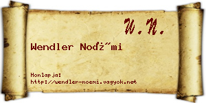 Wendler Noémi névjegykártya